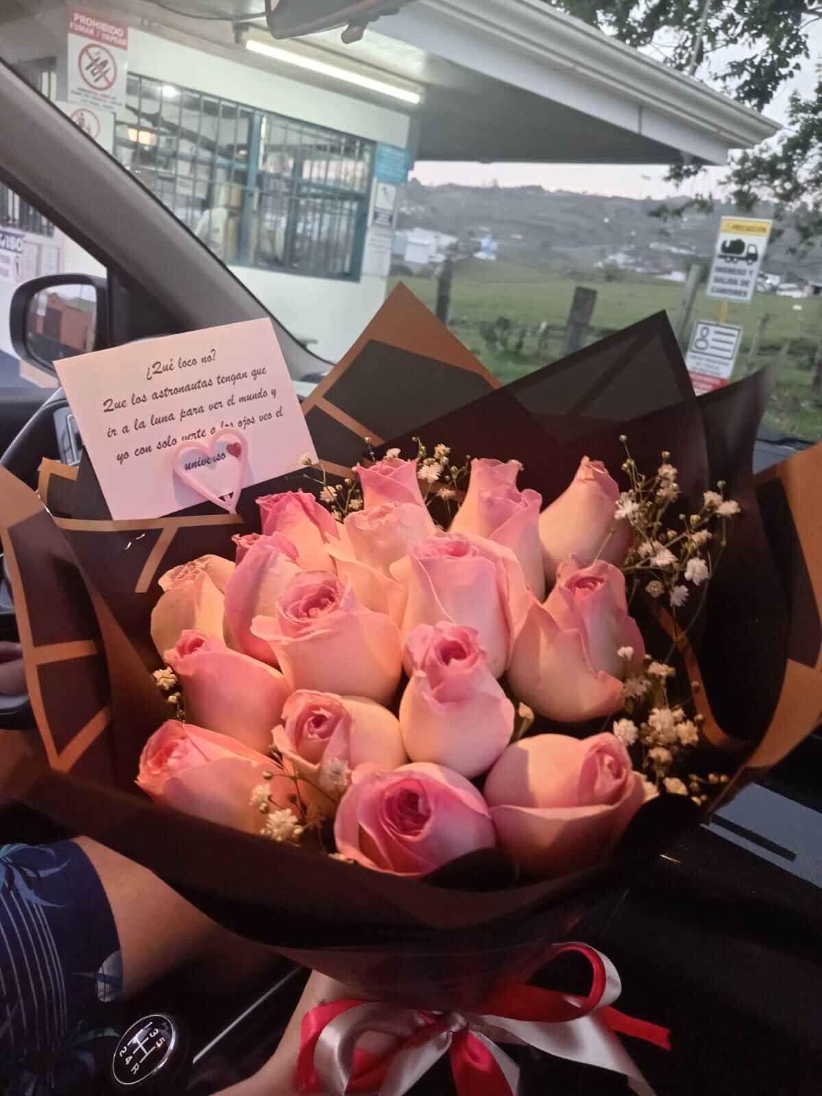 Bouquet 12 rosas rosadas